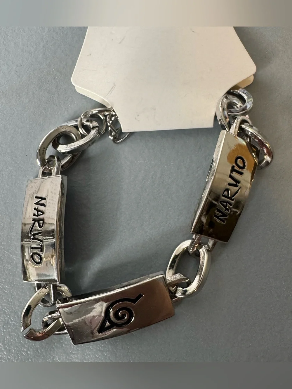 Naruto anime Silver-Tone Charm Bracelet - Silver adjustable